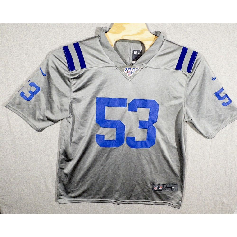 Indianapolis Colts Shaquille Leonard Alternate Gray Jersey Mens Large‎